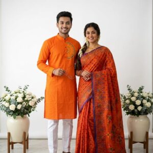 Elegant Couple's Sharee Set - Premium Quality Ethnic Wear for Him & Her
