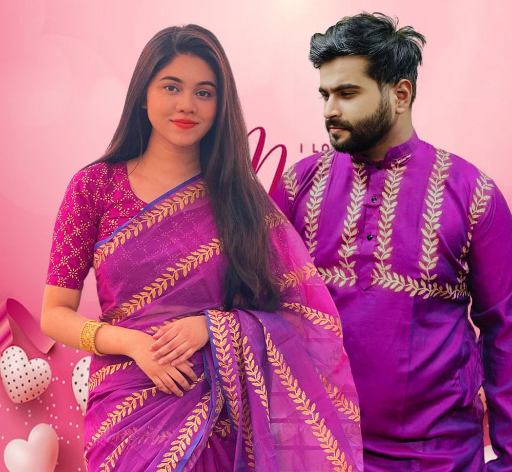Elegant Couple's Traditional Panjabi Set – Perfect for Festive Occasions % Elegant Couple's Traditional Panjabi Set – Perfect for Festive Occasions