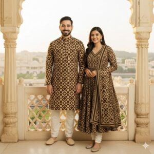 Elegant Eid Couple Panjabi Three-Piece Set - Premium Quality Outfit
