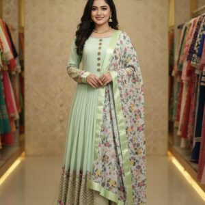 Elegant Embroidered Jorjet Party Dress for Special Occasions