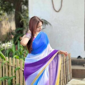 Elegant Georgette Saree - Traditional Indian Ethnic Wear for Special Occasions