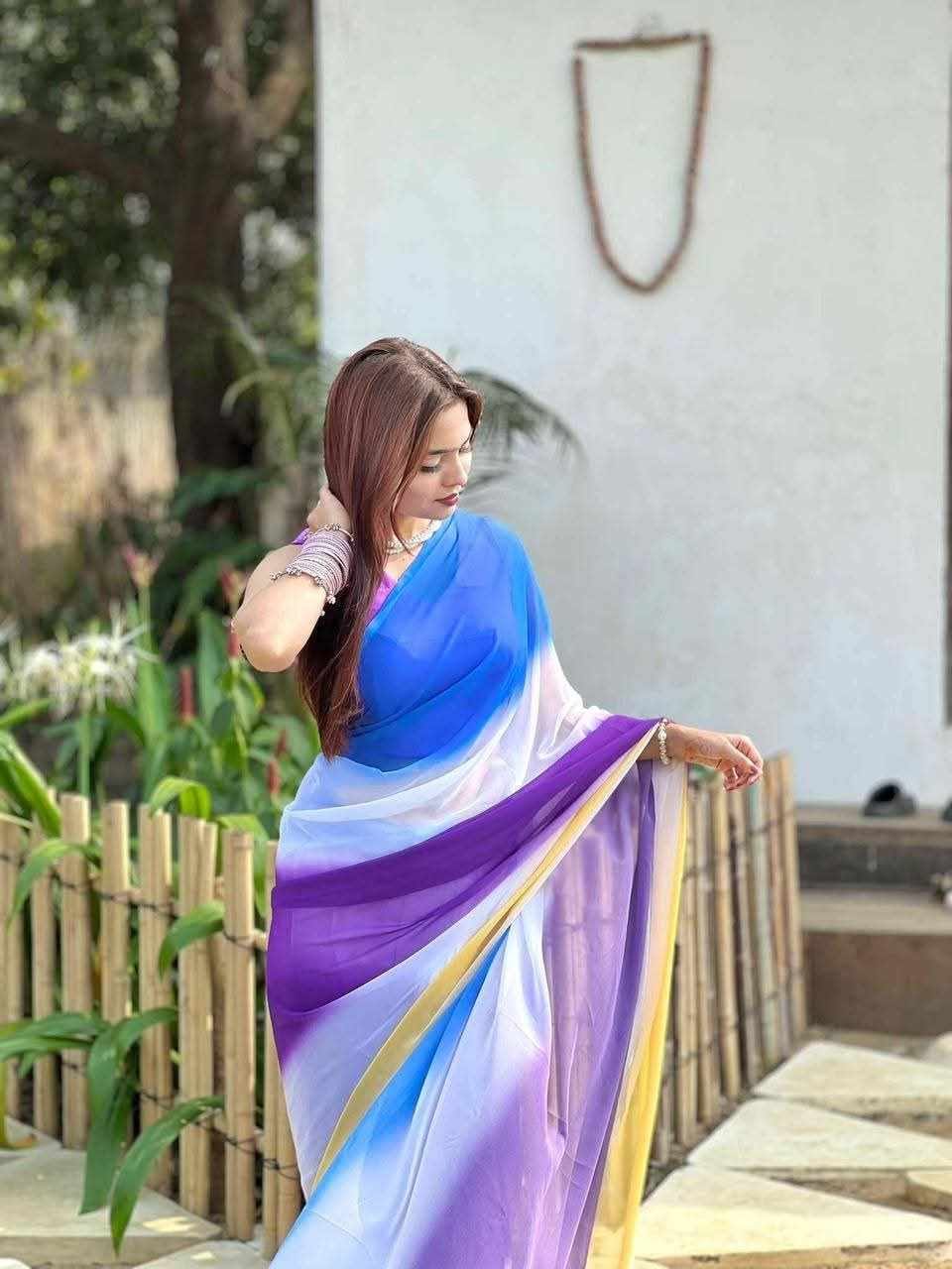 Elegant Georgette Saree - Traditional Indian Ethnic Wear for Special Occasions % Elegant Georgette Saree - Traditional Indian Ethnic Wear for Special Occasions