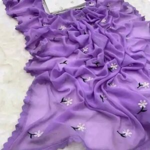 Elegant Georgette Saree with Matching Blouse – Perfect for Any Occasion