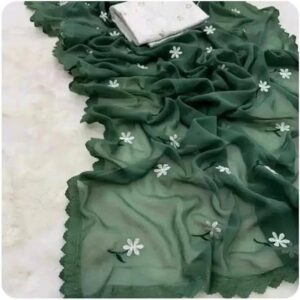 Elegant Georgette Sari with Matching Blouse Piece for Timeless Style