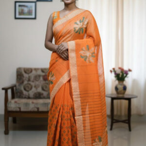Elegant Half Silk Saree in Rich Colors - Perfect for Special Occasions