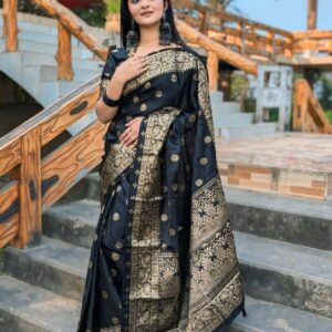 Elegant Japanese Silk Saree with Matching Blouse Piece