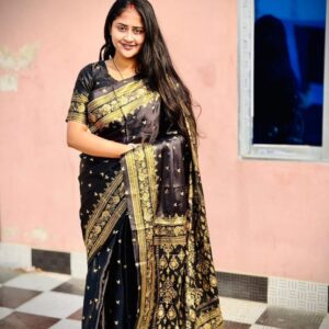 Elegant Japanese Silk Saree with Matching Blouse Piece - Premium Quality