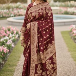 Elegant Japanese Silk Saree with Matching Blouse Piece - Premium Quality