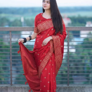 Elegant Japanese Silk Saree with Matching Blouse Piece - Premium Quality