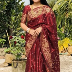 Elegant Japani Silk Skin Print Saree with Matching Blouse Piece