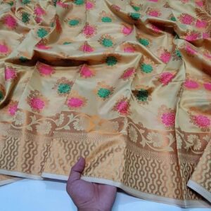 Elegant Katan Silk Saree - Luxurious Soft Fabric for Timeless Style