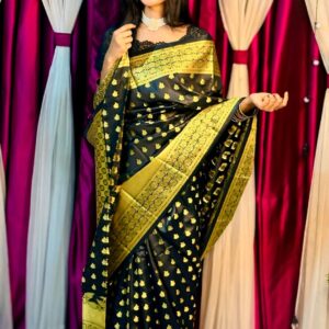 Elegant Katan Silk Saree - Luxurious Soft Fabric for Timeless Style