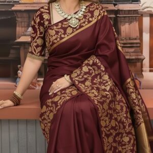Elegant Katan Silk Saree - Traditional Handwoven Ethnic Wear for Women