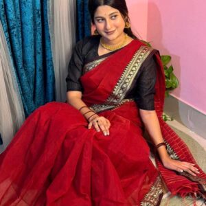 Elegant Nokshi Pair Suti Saree - Traditional Handcrafted Cotton Design