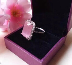 Elegant Rectangle Stone Ring with Royal Shine Finish