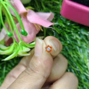 Elegant Seven Stone Moissanite Gold Nose Pin - 7mm with Gift Box