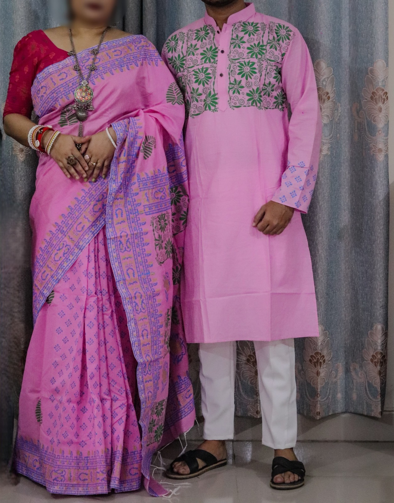 Elegant Sharee and Panjabi Set for Couples – Premium Ethnic Wear % Elegant Sharee and Panjabi Set for Couples – Premium Ethnic Wear