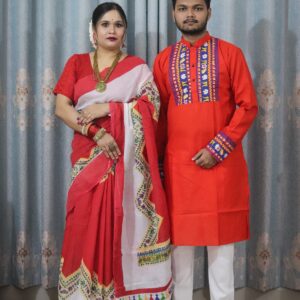 Elegant Sharee Panjabi Couple Set - Perfect for Traditional Occasions