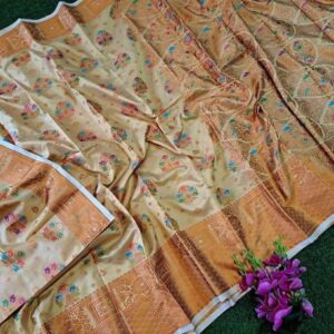 Elegant Silk Katan Saree - Luxurious Soft Fabric for Timeless Style