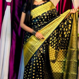 Elegant Silk Katan Saree - Luxurious, Soft Fabric for Timeless Style