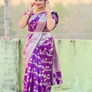 Elegant Soft Katan Saree – Traditional Indian Weave for Timeless Style