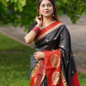 Elegant Soft Silk Katan Saree – Luxurious Handwoven Traditional Attire