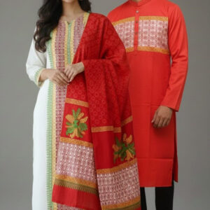 Elegant Three-Piece Couple Panjabi Set for Special Occasions
