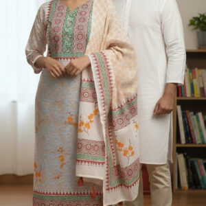 Elegant Three-Piece Couple Panjabi Set for Stylish Duos