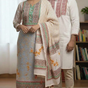 Elegant Three-Piece Couple Panjabi Set - Perfect for Traditional Occasions