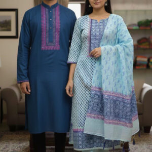 Elegant Three-Piece Couple Panjabi Set – Premium Traditional Attire