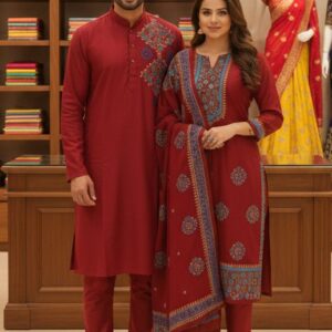 Elegant Three-Piece Couple Panjabi Set – Traditional Style for Special Occasions