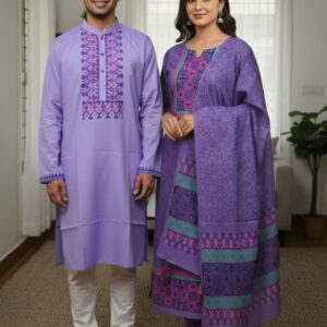 Elegant Three-Piece Couple Panjabi Set - Traditional & Stylish Attire