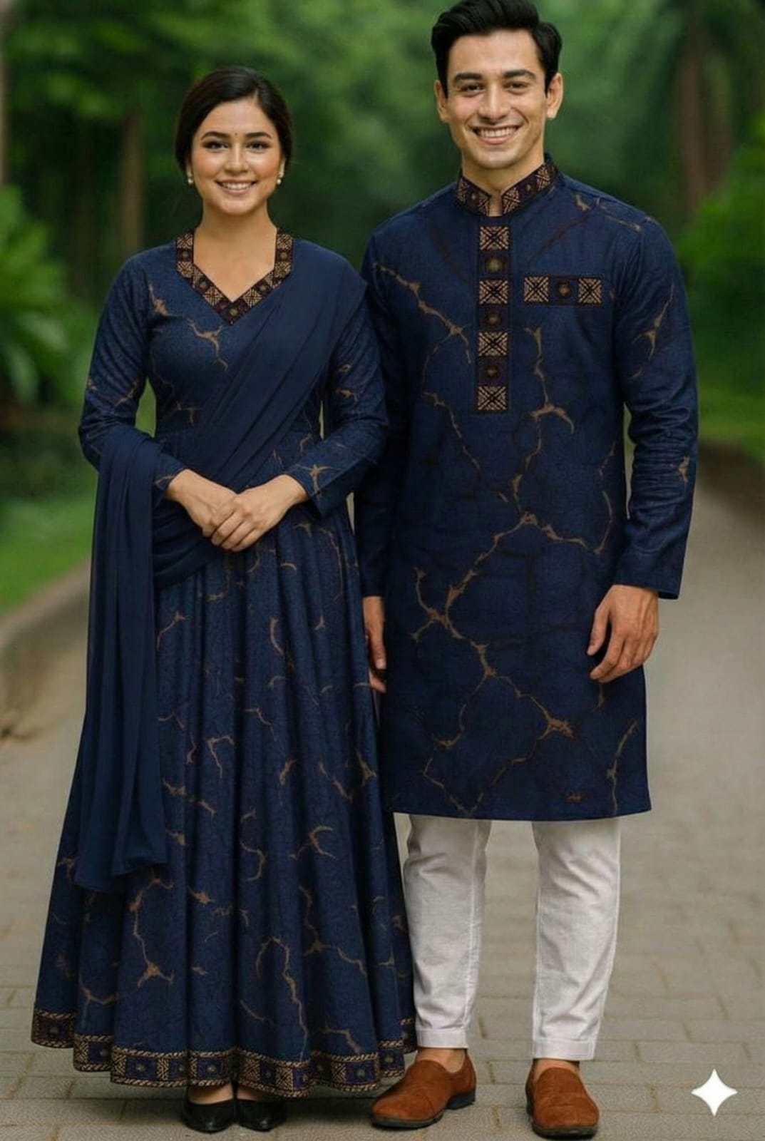 Elegant Three-Piece Eid Panjabi Set for Couples - Stylish & Versatile % Elegant Three-Piece Eid Panjabi Set for Couples - Stylish & Versatile