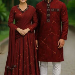 Elegant Three-Piece Eid Panjabi Set for Couples - Stylish & Versatile