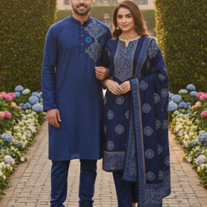 Elegant Three-Piece Panjabi Couple Set - Perfect for Festive Occasions