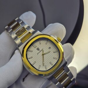 Elegant Two-Tone Luxury Watch for Men and Women - Timeless Style