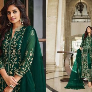 Embroidered Georgette Party Dress - Elegant Ready-Made Style for Any Occasion