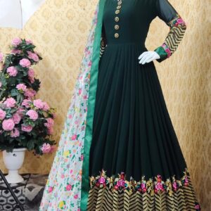 Embroidered Georgette Party Dress - Elegant Ready-to-Wear Attire