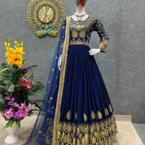 Embroidered Georgette Party Dress for Effortless Elegance