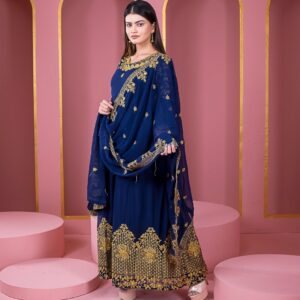 Embroidered Georgette Party Dress for Elegant Occasions