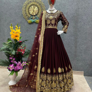 Embroidered Georgette Party Dress for Elegant Occasions