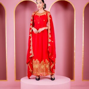 Embroidered Georgette Party Dress for Elegant Occasions