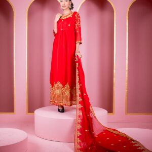 Embroidered Georgette Party Dress for Elegant Occasions