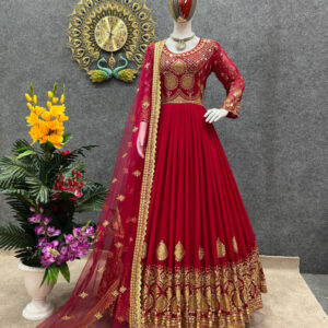 Embroidered Georgette Party Dress - Ready-to-Wear Elegance for Any Occasion