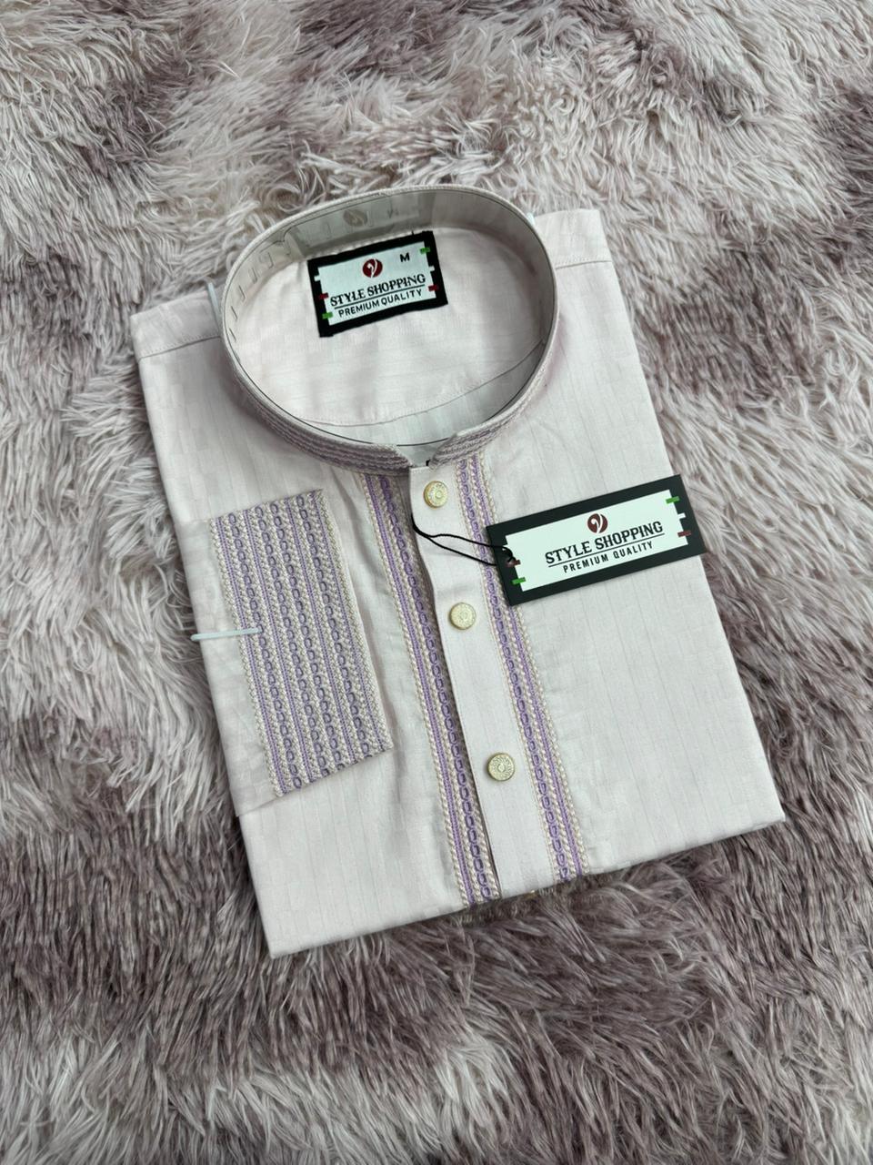 Embroidered Indian Panjabi Shirt - Elegant Traditional Wear for Men % Embroidered Indian Panjabi Shirt - Elegant Traditional Wear for Men