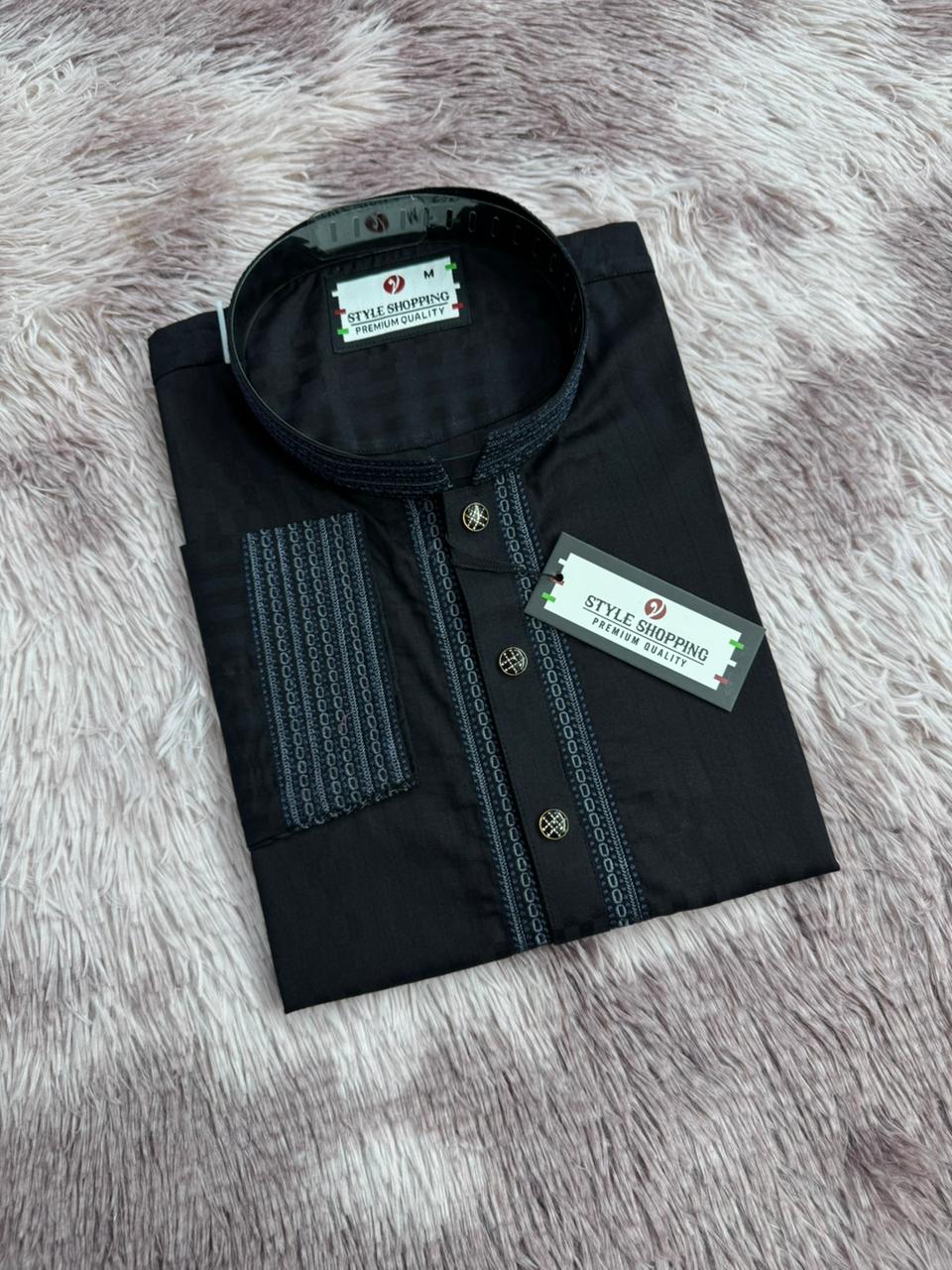 Embroidered Indian Panjabi Shirt - Elegant Traditional Wear for Men % Embroidered Indian Panjabi Shirt - Elegant Traditional Wear for Men