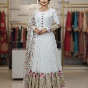 Embroidered Jorjet Party Dress – Elegant Evening Wear for Special Occasions