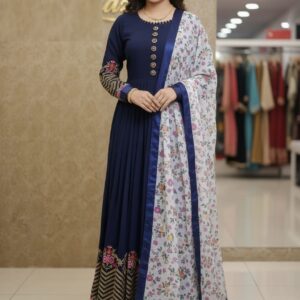 Embroidered Jorjet Party Dress - Elegant Evening Wear for Special Occasions