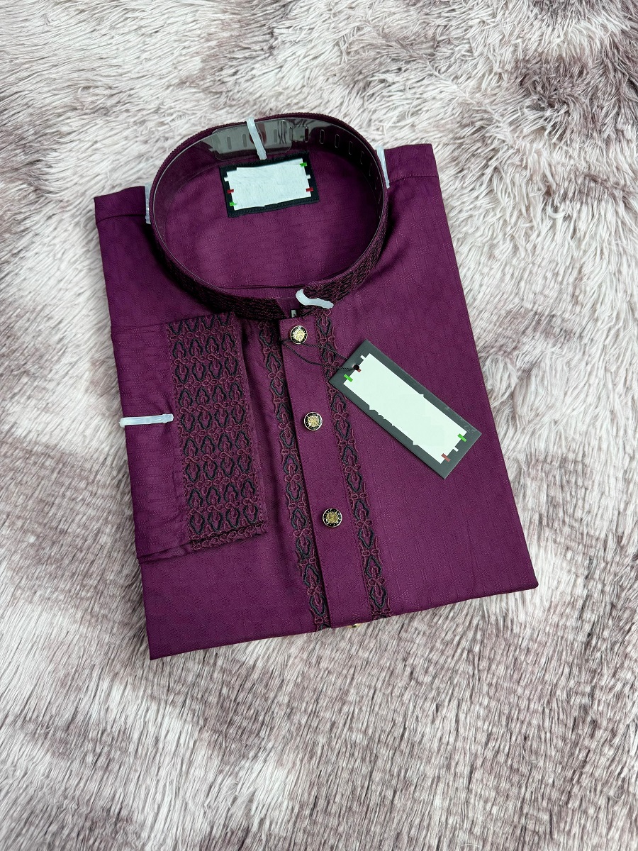 Embroidered Panjabi Shirt - Traditional Men's Attire for Festive Occasions % Embroidered Panjabi Shirt - Traditional Men's Attire for Festive Occasions