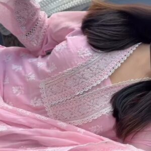 Embroidered Three-Piece Set for Eid Celebration - Elegant Design